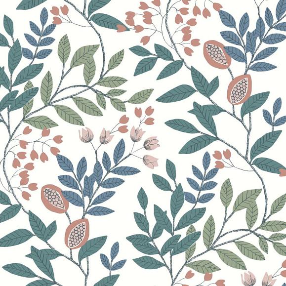 Обои York MN1843 Eden Retreat White/Pink/Teal