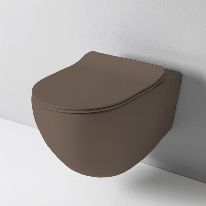 Artceram File 2.0 Унитаз подвесной 36х52см, безободковый, турбо смыв the.reel, saniglaze, цвет: tortora matt