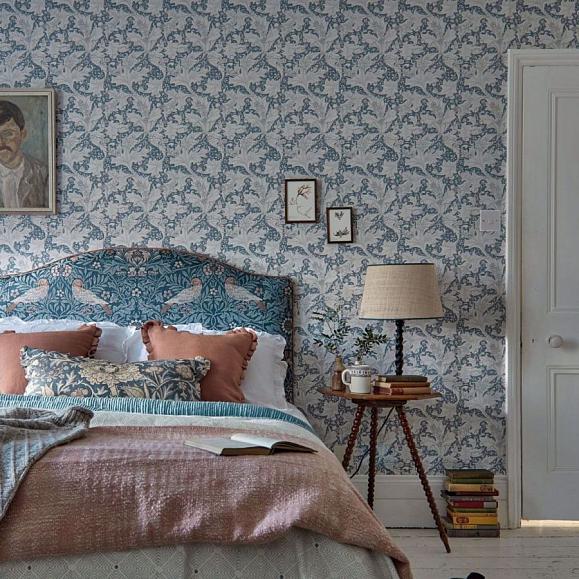 Обои Morris 217187 Wallflower Woad Blue