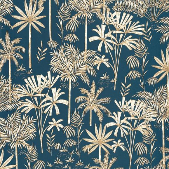 Обои Caselio NGR103036221 Jardin Majorelle Bleu nuit or
