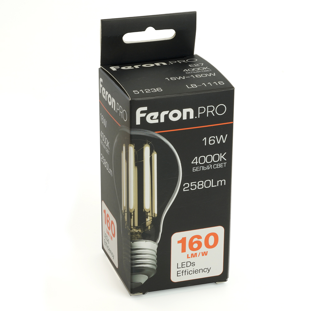 Светодиодная лампа Feron LB-1116 E27 16W 4000K 51236