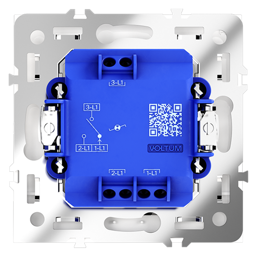 Переключатель 1-клавишный проходной с подсветкой Voltum S70 VLS010401 (белый глянцевый)