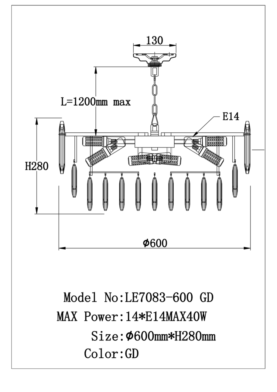 Подвесная люстра Briller LE7083/600 GD