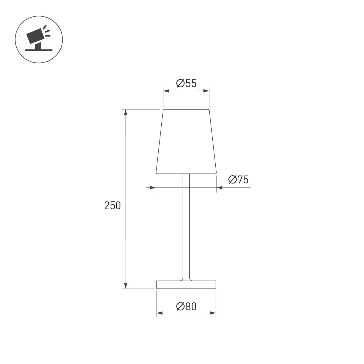 Настольная лампа с аккумулятором Arlight SP-DAISY-TAB-1.5W Warm3000-MIX (SD, 90 deg) (IP54 Металл) 056081