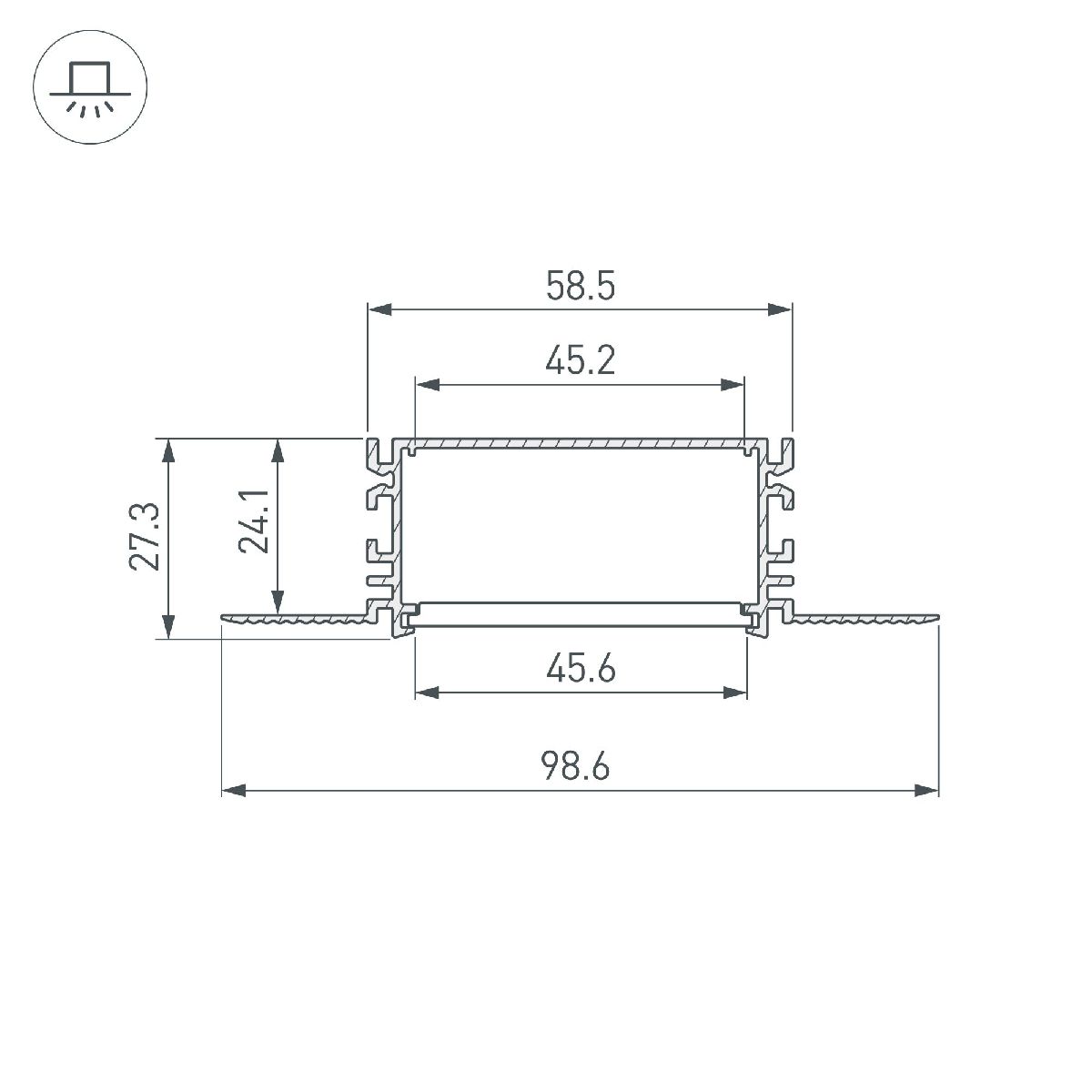 Профиль Arlight FANTOM-BENT-W49-TOP-2000 ANOD 046429