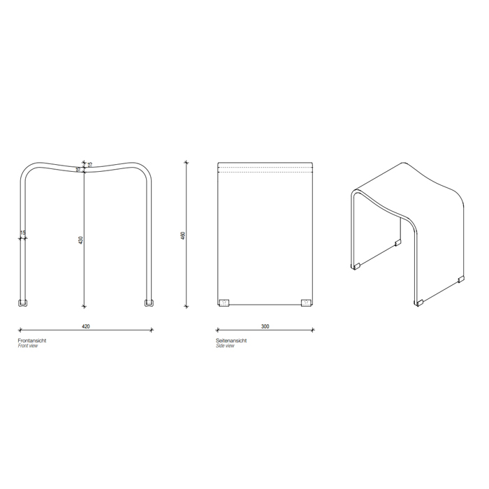 Decor Walther DW 80 Табурет 40x30x46см, акрил, напольный, цвет: черный