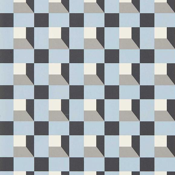 Обои Harlequin 112944 Blocks Cornflower/Black Earth/Sketched