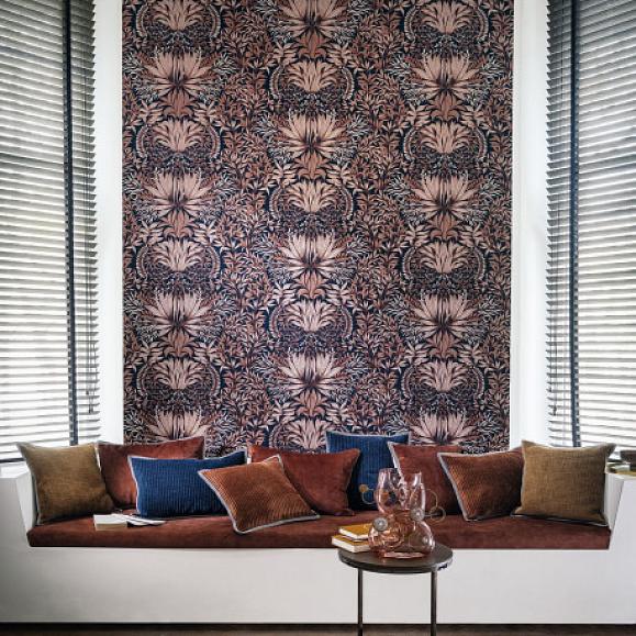 Обои Casamance 75733466 Chardon Bleu/rouille