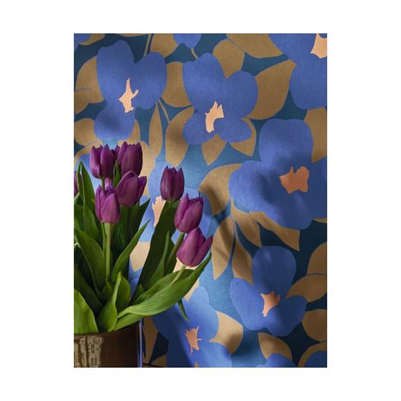 Обои Casadeco 88396404 Flower Power Bleu indigo