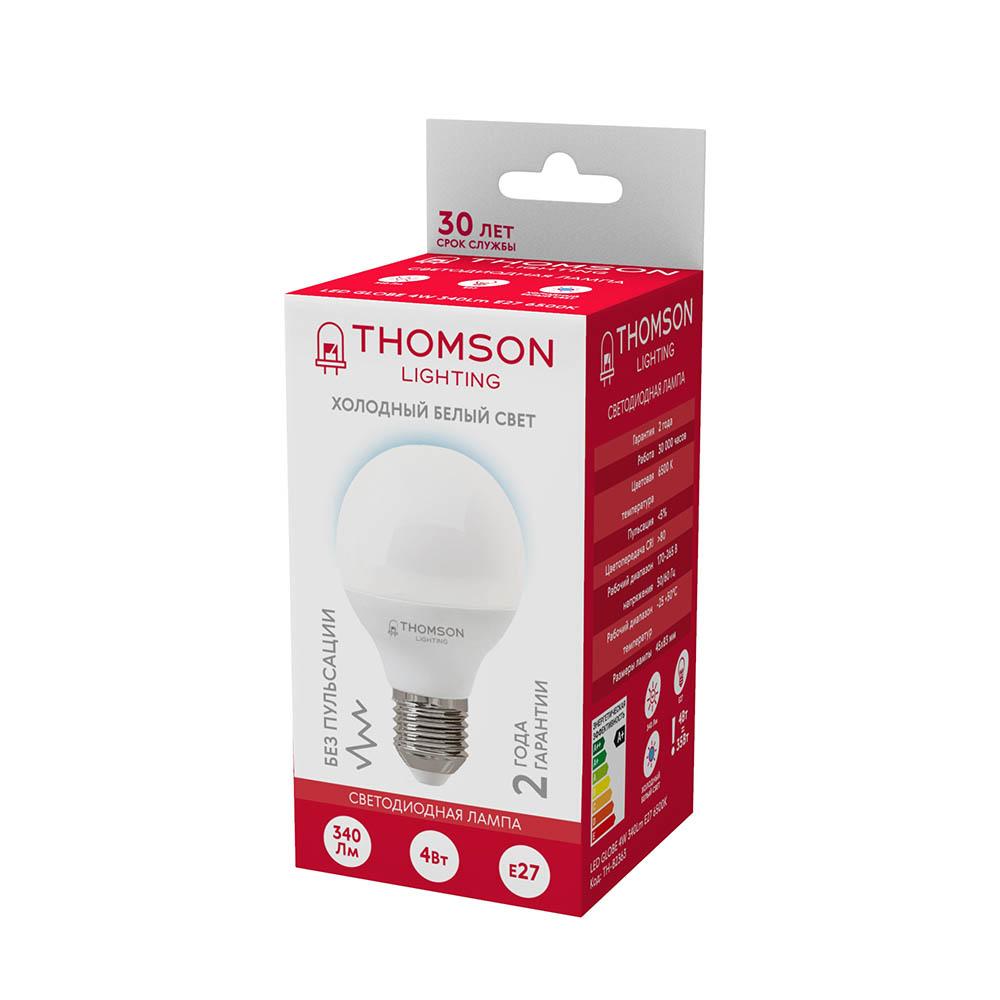Лампа светодиодная Thomson E27 4W 6500K шар матовый TH-B2363