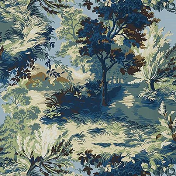 Обои Thibaut T10867 Lincoln Toile Navy and Teal