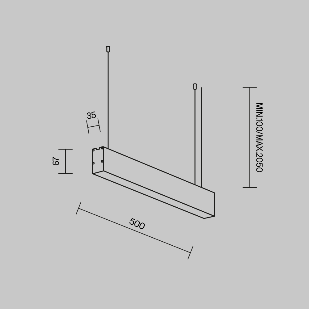 Линейный подвесной светильник Maytoni Technical LL312034