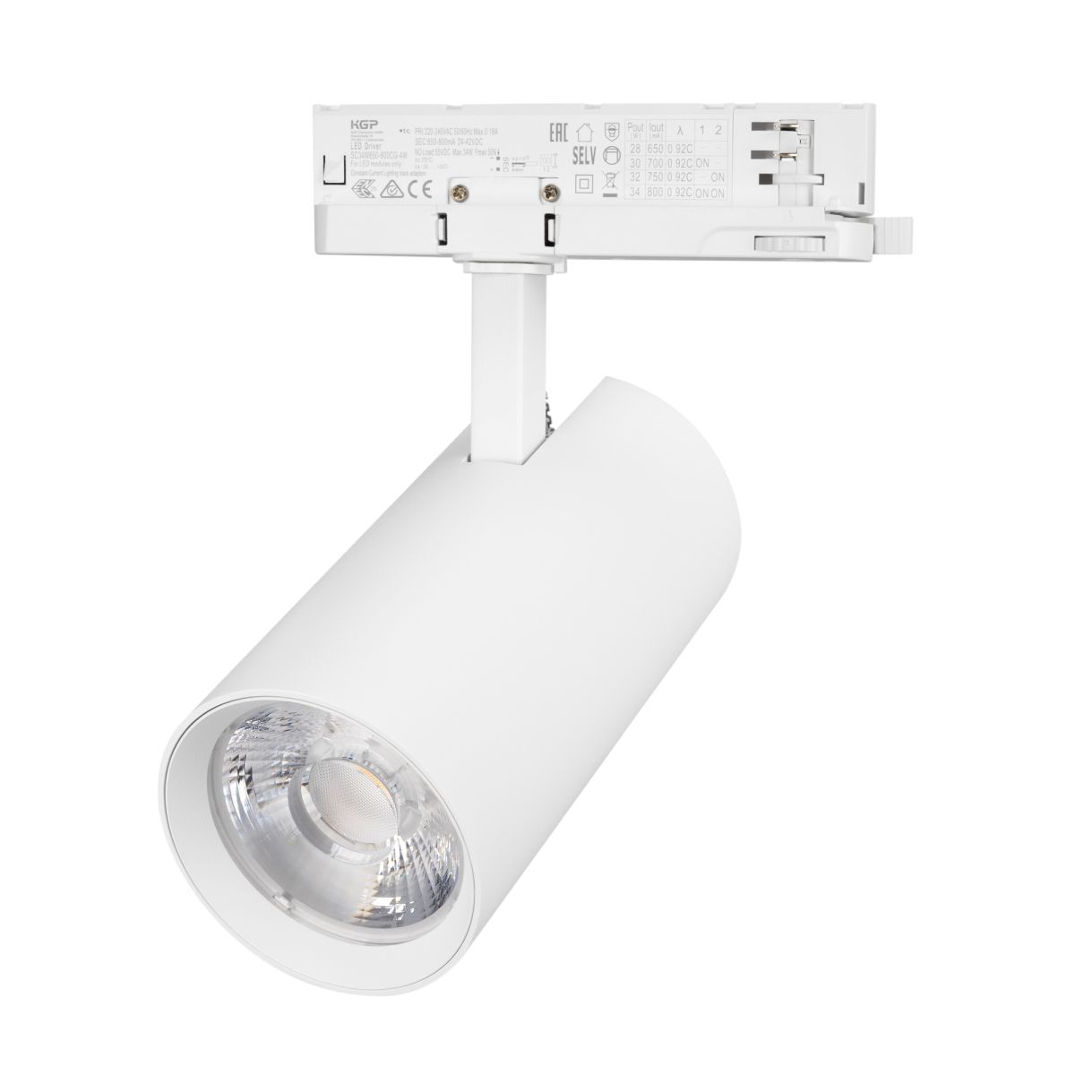 Трековый трехфазный светильник Arlight LGD-GERA-TRUECOLOR-4TR-R90-30W Warm3000 CRI98 (Белый, 24 deg, 230V) (IP20 Металл) 059934