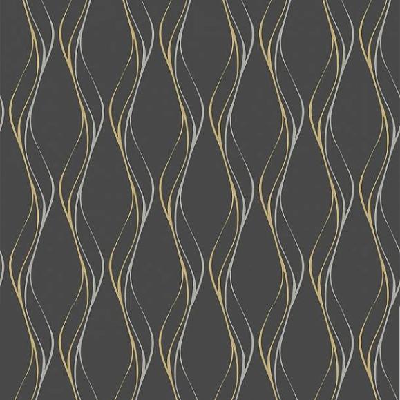 Обои Jaima Brown DB11400 Muse Black Gold Silver