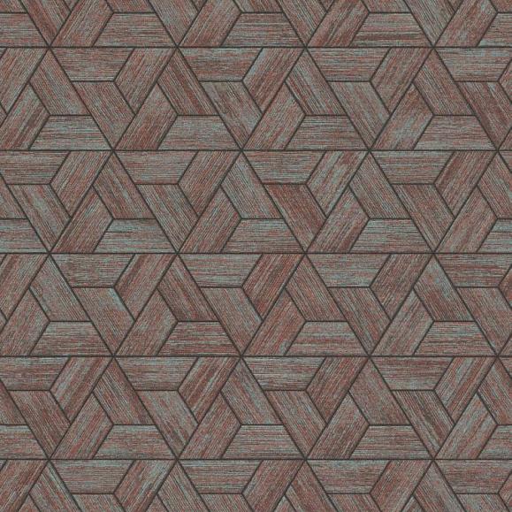 Обои Emil & Hugo 297873 Origami Teal&Metallic Red