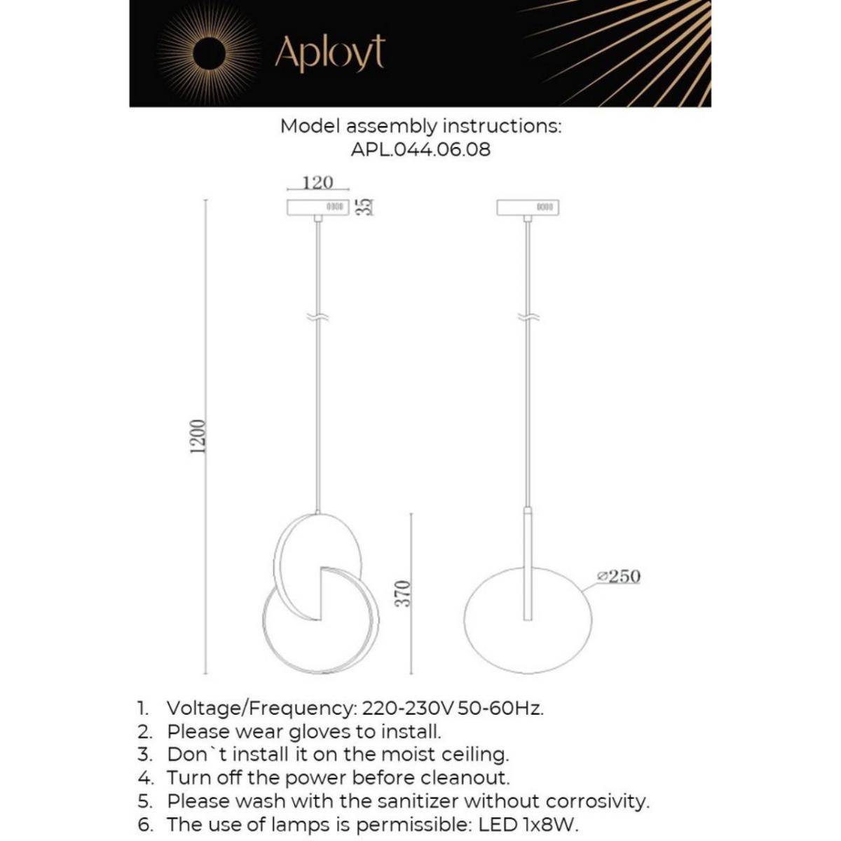 Подвесной светильник Aployt Mila APL.044.06.08