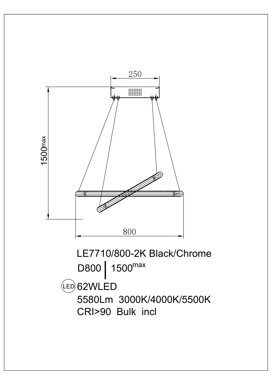 Подвесная люстра Ani LE7710/800-2K Black/Chrome
