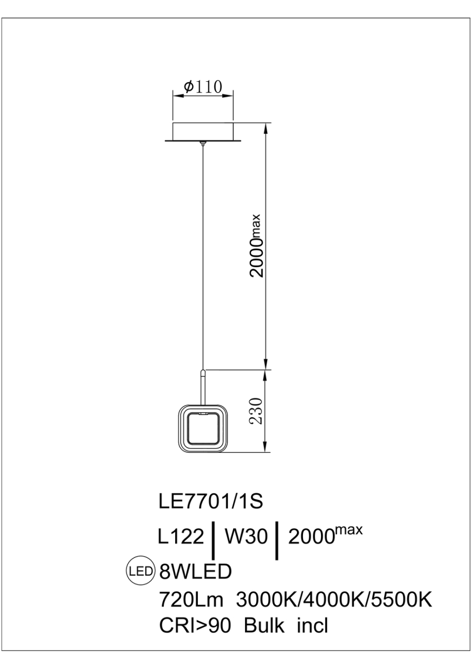Подвесной светильник Theona LE7701/1S Gold
