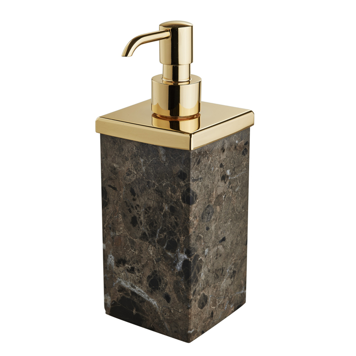 3SC Palace Marmo Дозатор настольный, цвет: мрамор Emperador dark/золото 24к.