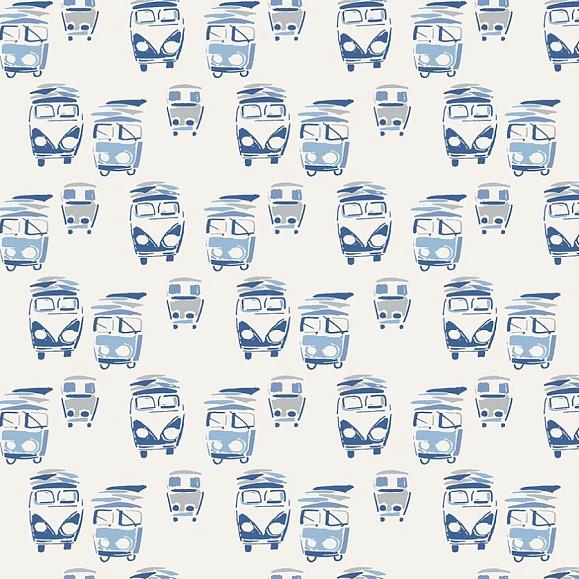 Обои Paper&Ink BL70802 Retro VW Buses Navy