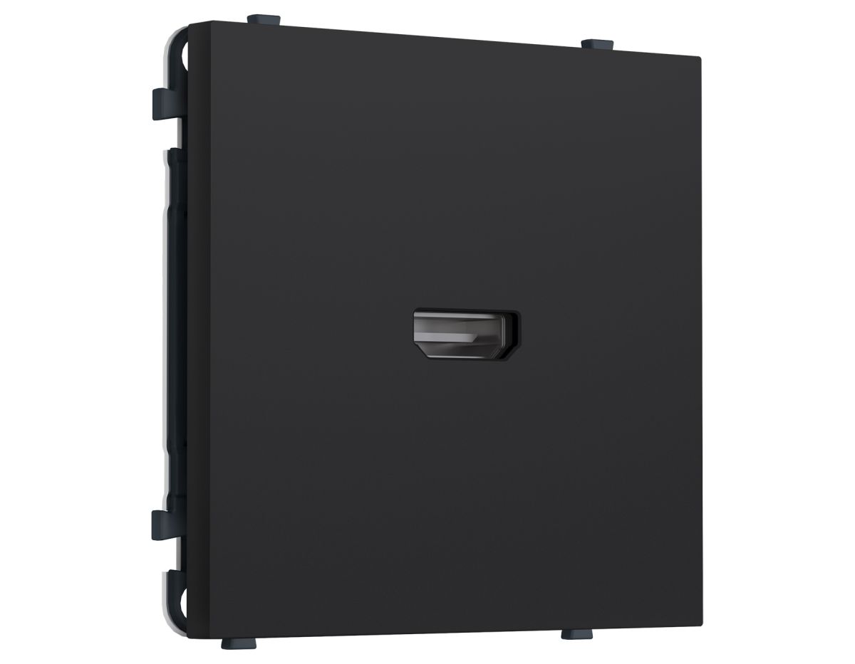 Комплект механизма розетки HDMI 2.1 SIGMA Черный Мягкое касание 30V/900MS 4K-120HZ 8K-60Hz QUANT PRO Ambrella Volt MS994030 (SP9940, PR223)