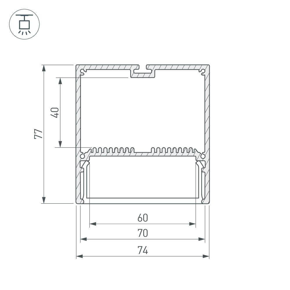 Профиль Arlight SL-LINE-7477-2000 ANOD 019310
