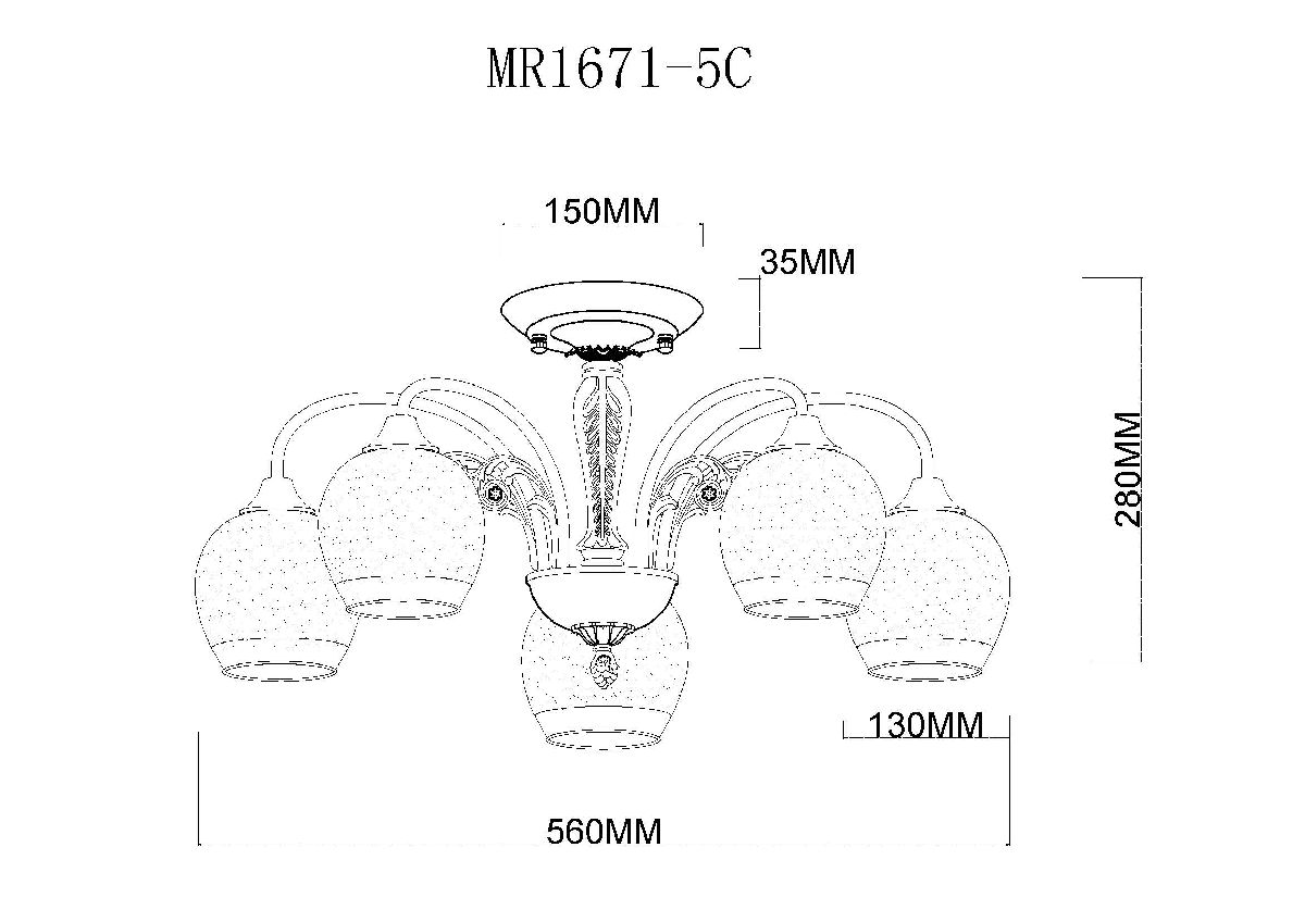 Потолочная люстра MyFar Nika MR1671-5C