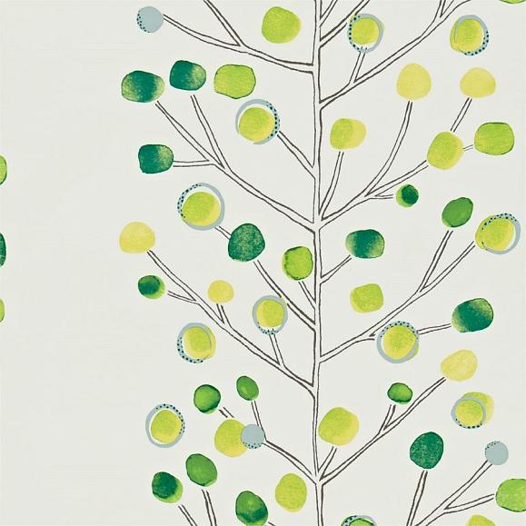 Обои Scion 112264 Berry Tree Emerald Lime and Chalk