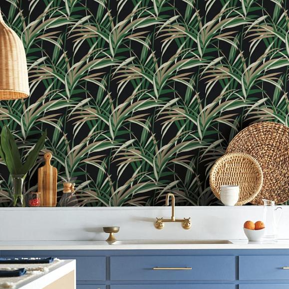 Обои York TC2606 Tropical Paradise Greens/Black