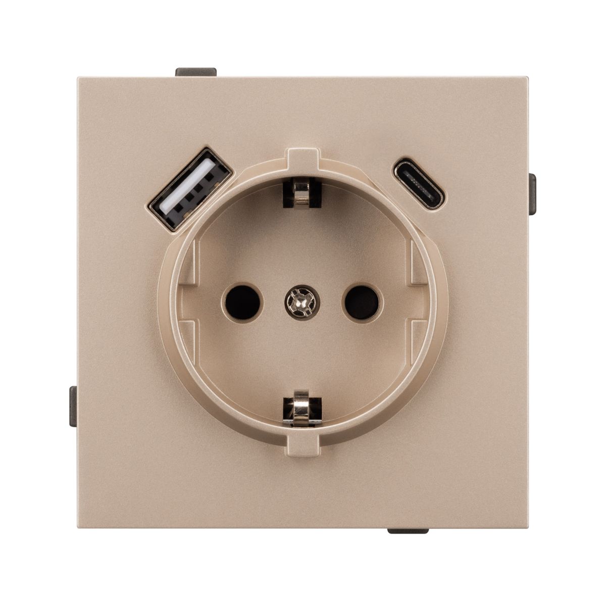 Механизм розетки с USB зарядкой Arlight SCT-TENDO-MUAC-PL-GD (230V, 16A) 054089
