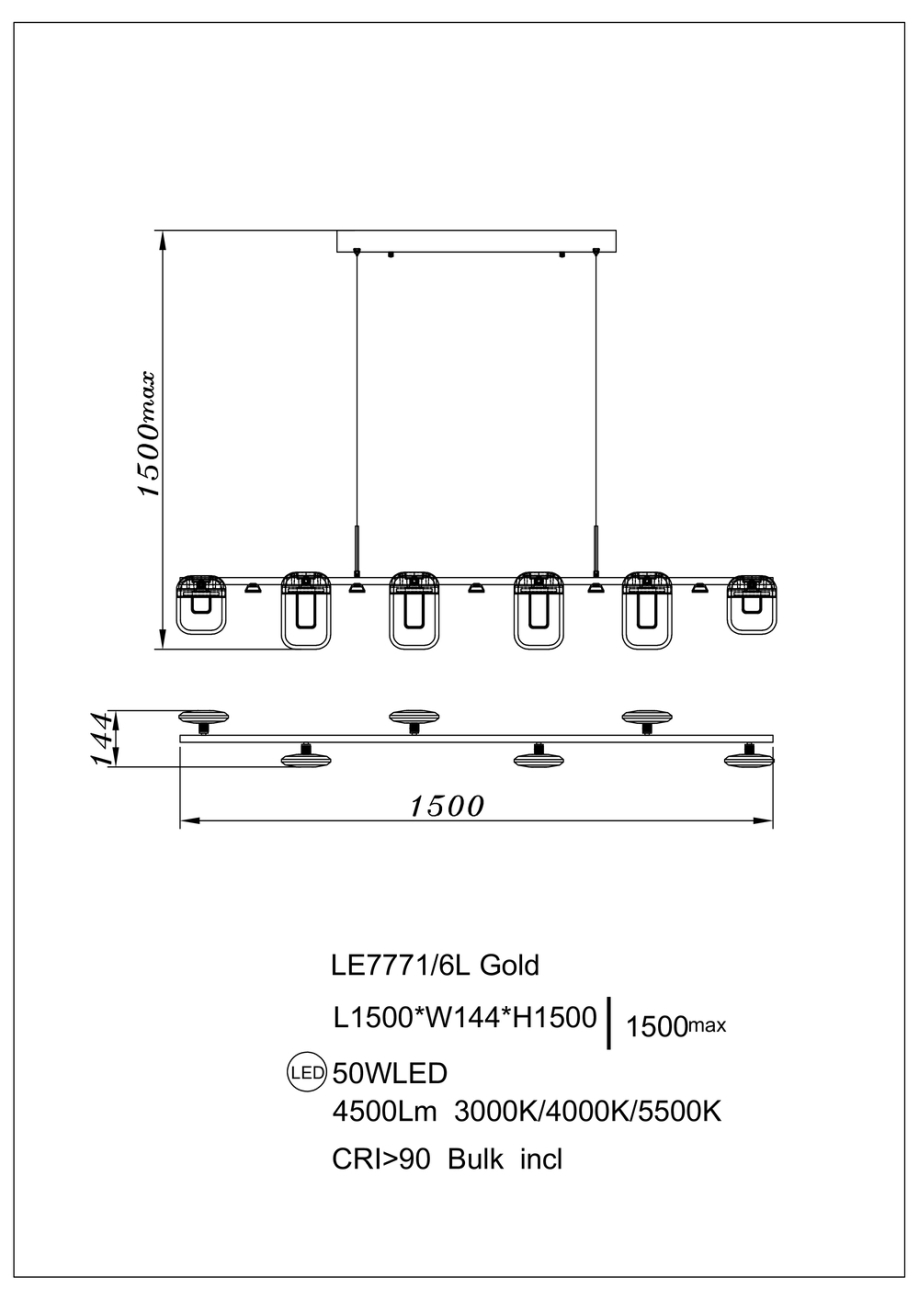 Подвесная люстра Natali LE7771/6L Gold