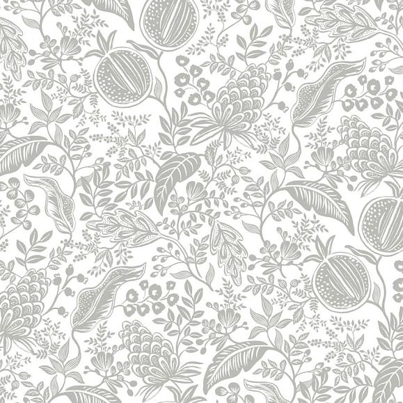 Обои York RP7387 Pomegranate White & Metallic Silver