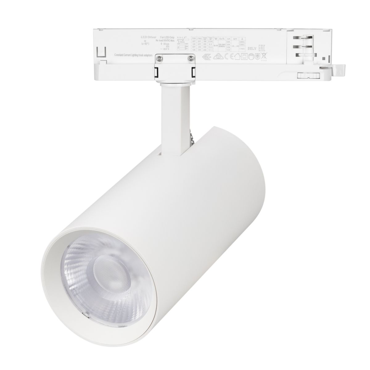 Трековый трехфазный светильник Arlight LGD-GERA-4TR-R90-40W Warm3000 (WH, 24 deg, 230V, DALI) (IP20 Металл) 058825