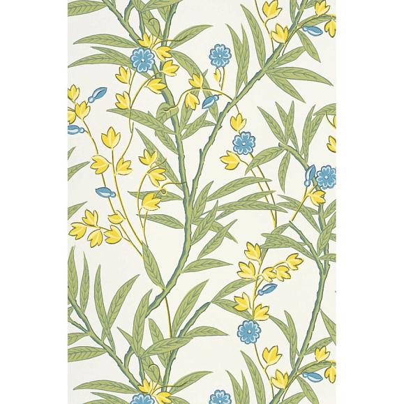 Обои Little Greene 0267BABLUEV Bamboo Floral Blue Verditer