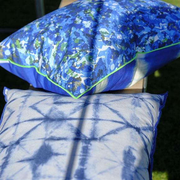 Подушка CCDG1253, Outdoor Odisha, Cobalt, Designers Guild 60 x 45см