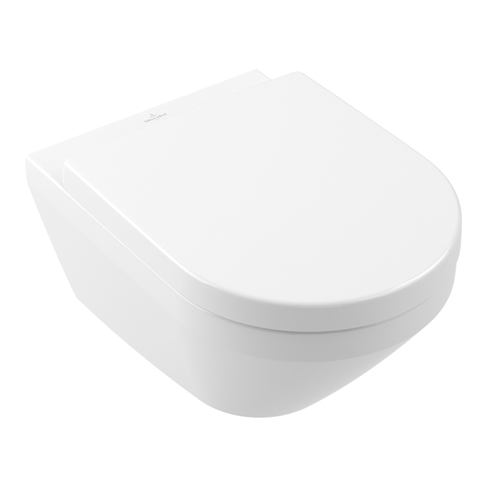 Villeroy&Boch Architectura Унитаз подвесной 37x53см, безободковый, смыв Tornado, сиденье SoftClosing, CeramicPlus, цвет: альпийский белый
