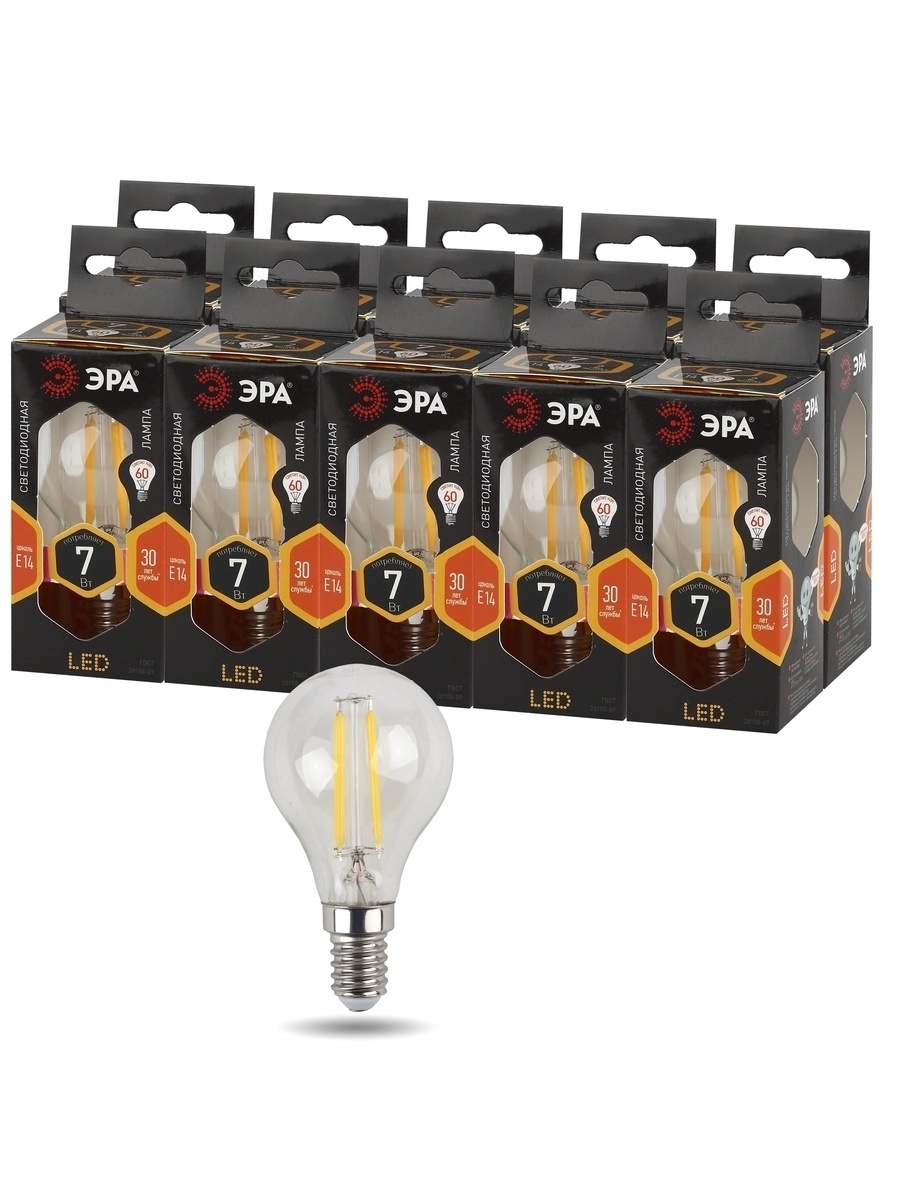 Лампа светодиодная Эра E14 7W 2700K F-LED P45-7W-827-E14 Б0027946