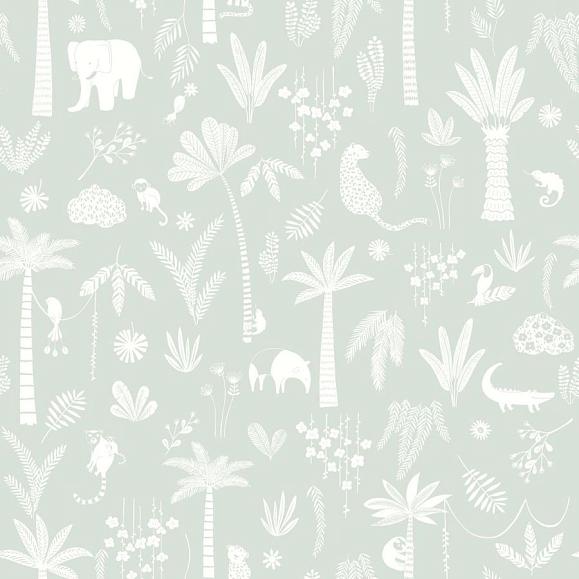 Обои Casadeco 200766202 Poetic Jungle Bleu lagon