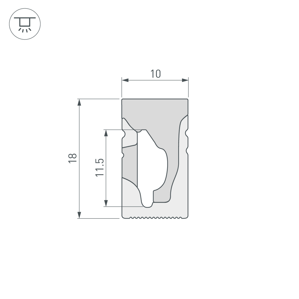 Силиконовый профиль Arlight WPH-FLEX-1018-SIDE-S10-50m WHITE 040828