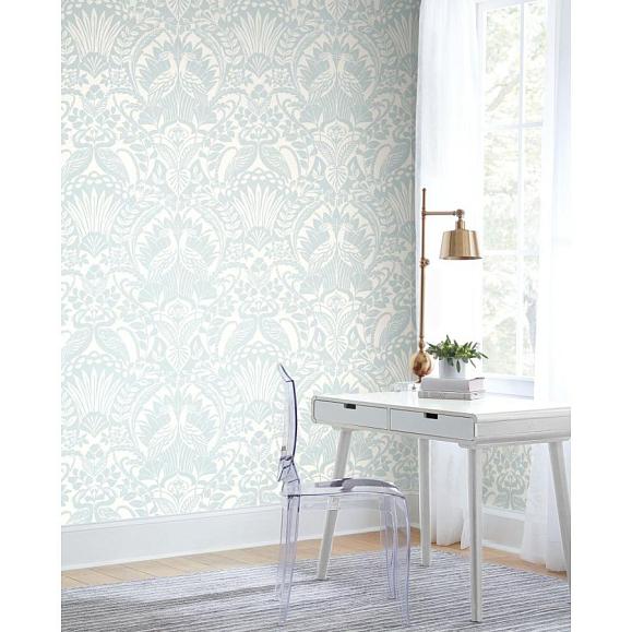 Обои York DM4999 Egret Damask Sky Blue