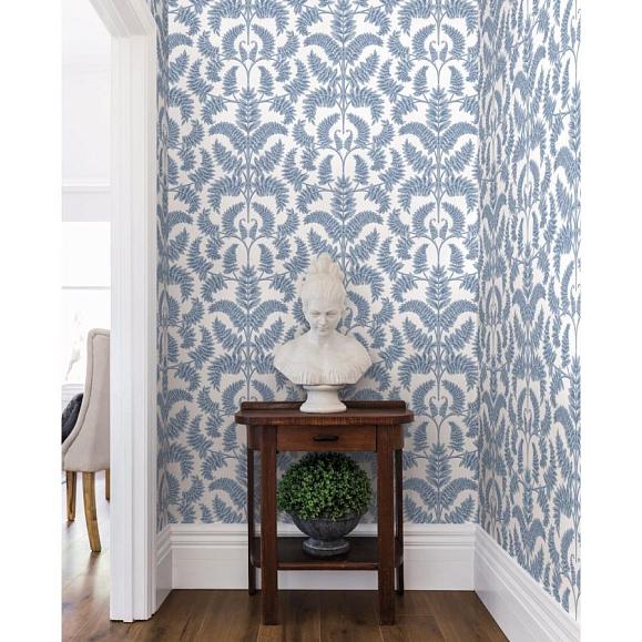 Обои York DM4962 Royal Fern Damask Blue