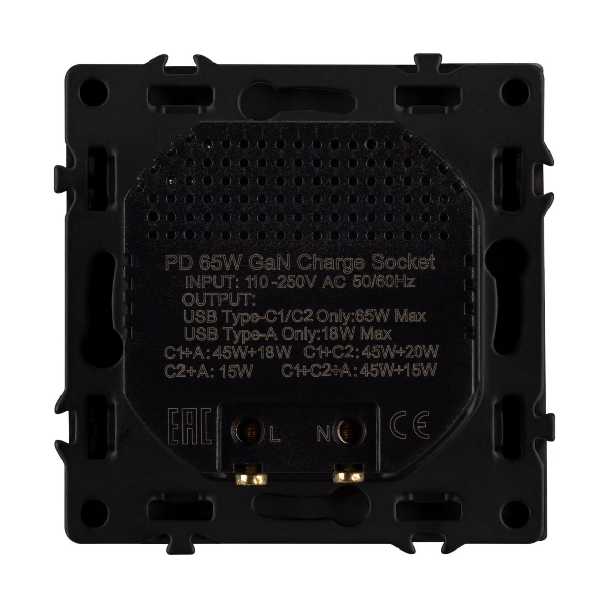 USB Розетка тип А+С+С софт-тач черный оникс Arlight SCT-MUACC-SFPL-FC-BK (65W, QC3) 061834(1)