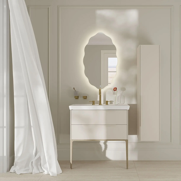 Kerama Marazzi Elegance Зеркало Анри 52см, подвесное, сенсор смена цвета подсветки и диммер, цвет: белый