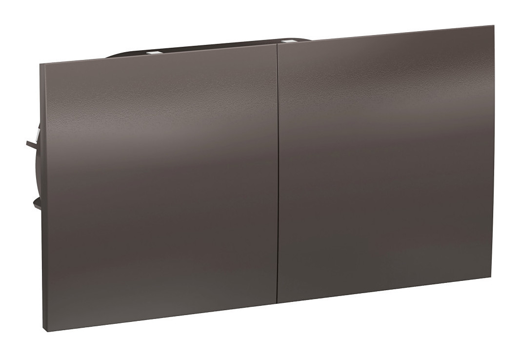 Розетка с/з двойная, со шторками, с крышкой, 16А, в сборе Systeme Electric AtlasDesign Мокко ATN000628