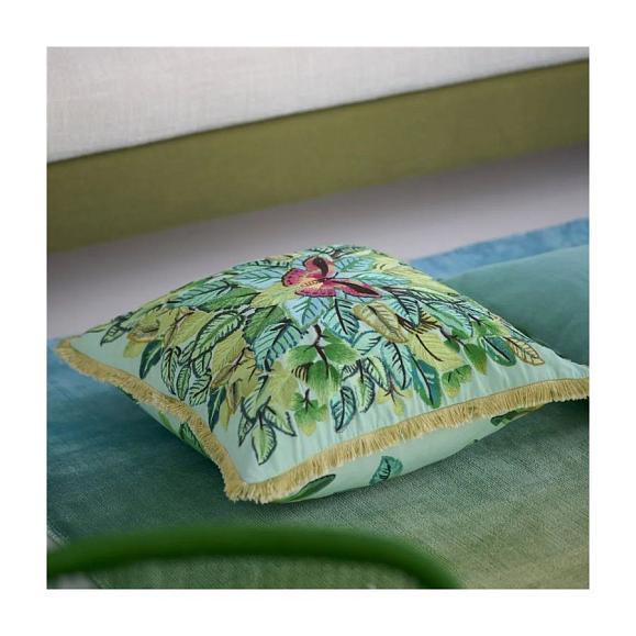 Подушка CCDG1503, Celastrina Embroidered, Turquoise, Designers Guild 55 x 55см