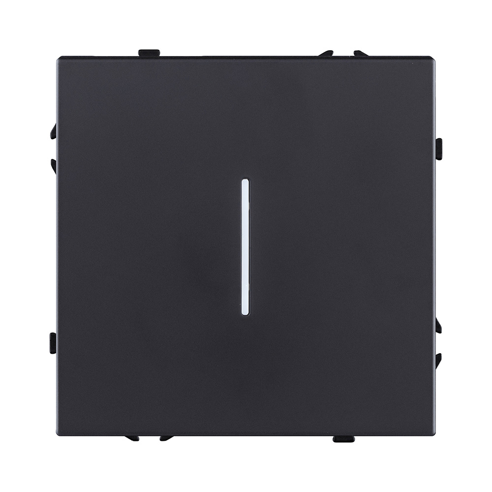 Выключатель 1-клавишный 10А/250В с LED подсветкой, черный матовый Kollinger Eclipse EC-007BK