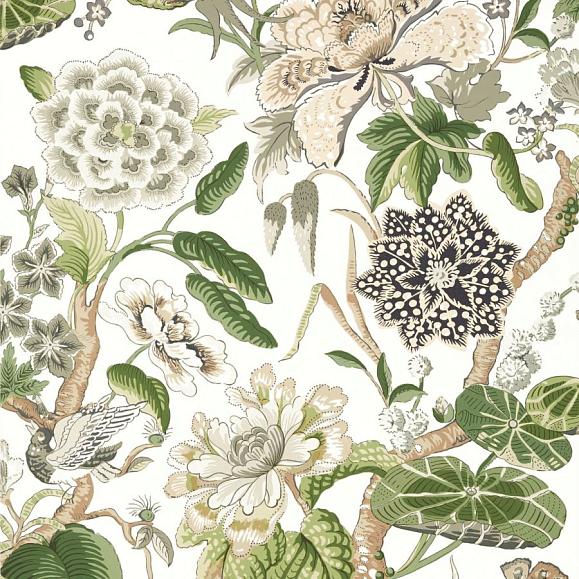Обои Thibaut T13656 Hill Garden White and Green