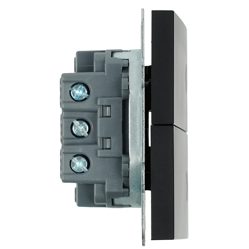 Выключатель двухклавишный Stekker Эмили RSW10-5116-05 черный уголь soft touch 50824
