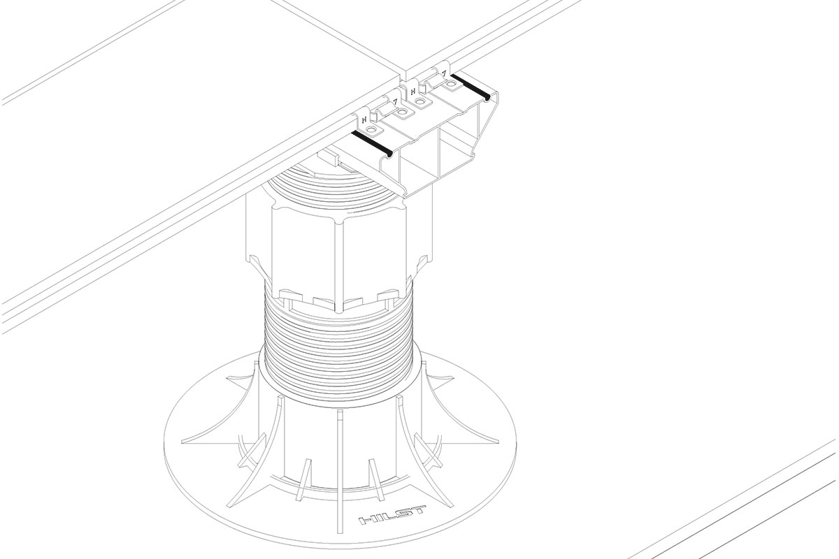 Стыковочная алюминиевая лага HILST 100x40x4000 мм
