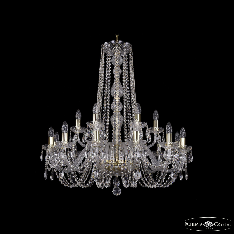 Подвесная люстра Bohemia Ivele Crystal 1402/12+6/300/h-90 G